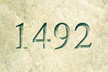 Engraved Historical Year 1492