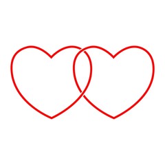 Vector sign two hearts