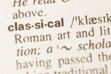 Dictionary definition of word classical