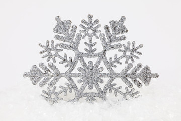 Christmas decorations in silver tones