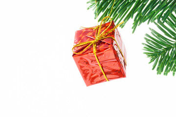 Christmas decorations with branch of spruce