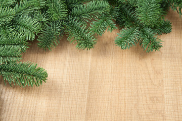 Christmas decorations with branch of spruce