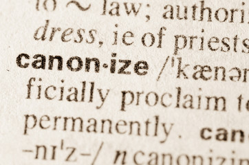 Dictionary definition of word canonize
