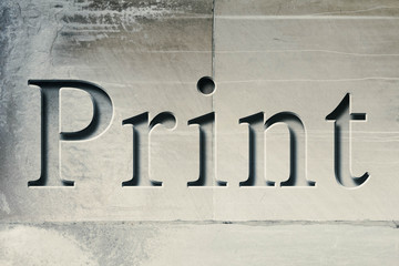 Engraved Word Print