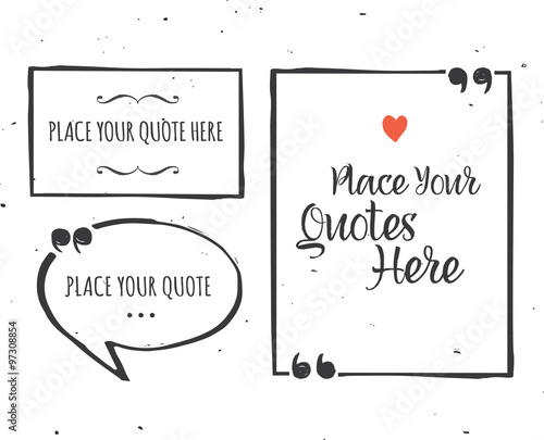 quotes templates hand drawn black and white set stock image and