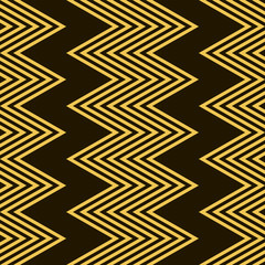 Stylish modern seamless pattern of black and yellow zigzag