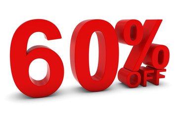 60% OFF - Sixty Percent Off 3D Text in Red