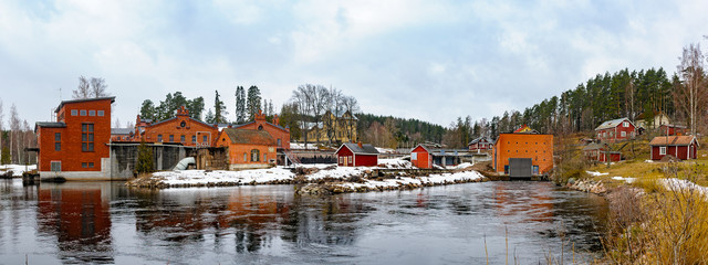 Panorama view to former Verla Groundwood and Board Mill