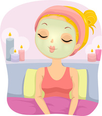 Girl Bed Facial Mask