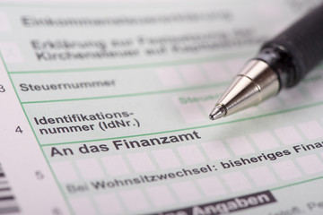Formular Steuererklärung für Finanzamt