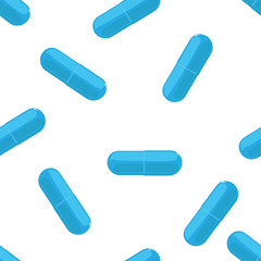 seamless pattern comprised of blue capsules