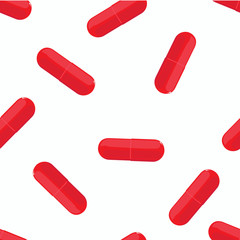 seamless pattern comprised of red capsules