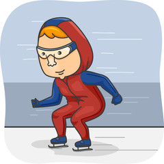 Man Speed Skating