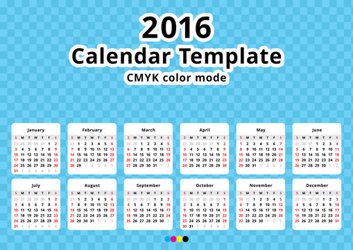 calendar 2016 year template
