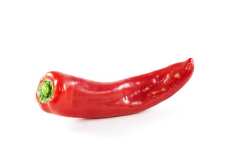 red hot  peppers over white