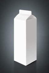 Milk carton on grey