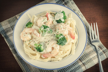 Fettuccine Alfredo Shrimp