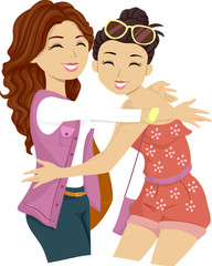 Teen Girls Friends Big Hugs