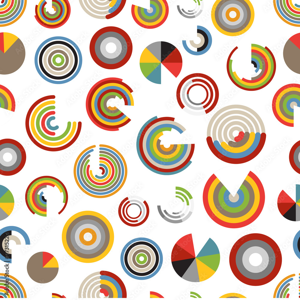Poster Different chart and indicators seamless pattern