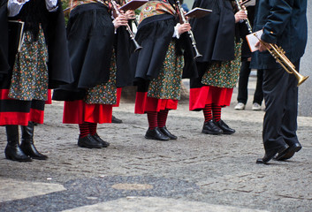 Marching band at parade in Prague