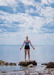 Young Woman doing Yoga Position