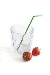 empty a glass cup on a white background