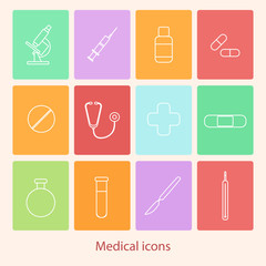 Medicine icons set