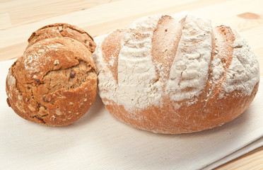 Fresh traditional Czech bread on the table
