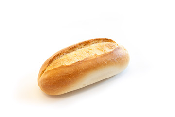Fresh traditional French bread on white