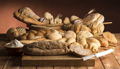 bread on the wooden table