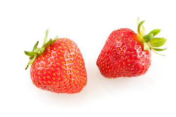 Beautiful strawberries isolated on white