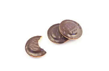 chocolate chip cookie on a white background