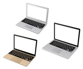 modern laptop set
