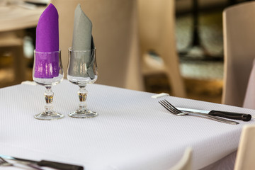 Cozy Restaurant tables ready for service