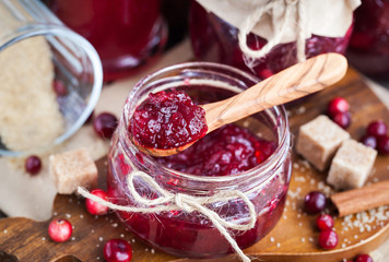 Homemade cranberry jam