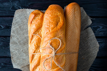 few loaves of bread on a napkin