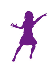 Purple fun dancing man party silhouette cool shadow woman Reflection