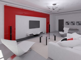 Interer functional modern living room.