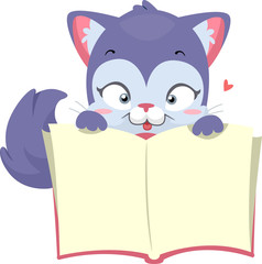 Cat Holding Book