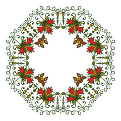 Hand drawing zentangle floral decorative color frame