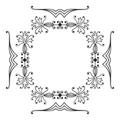 Hand drawing zentangle floral decorative frame