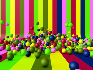 Abstract background and balls
