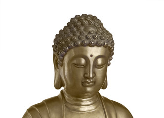 Golden Buddha on white background