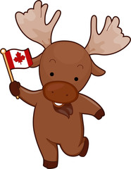 Mascot Moose Canada Flag