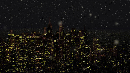 Modern City Metropolis at Night