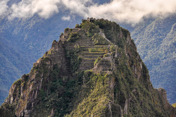 Wayna Picchu top at Machu Picchu, the sacred city of Incas, Peru
