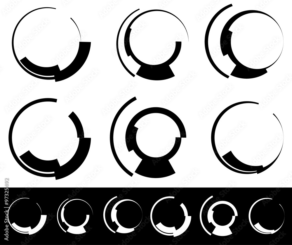 Poster circle shape set. futuristic or generic design elements.