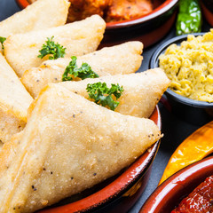 Indian snacks in bowls