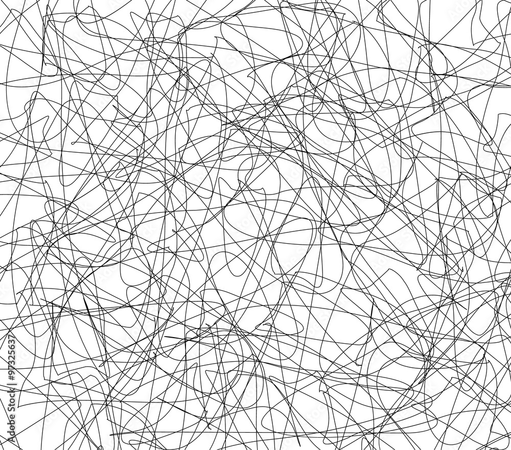 Poster Random lines abstract vector texture. Entangled, intersecting li