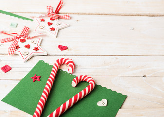 Obraz premium Background with candy canes and decorations
